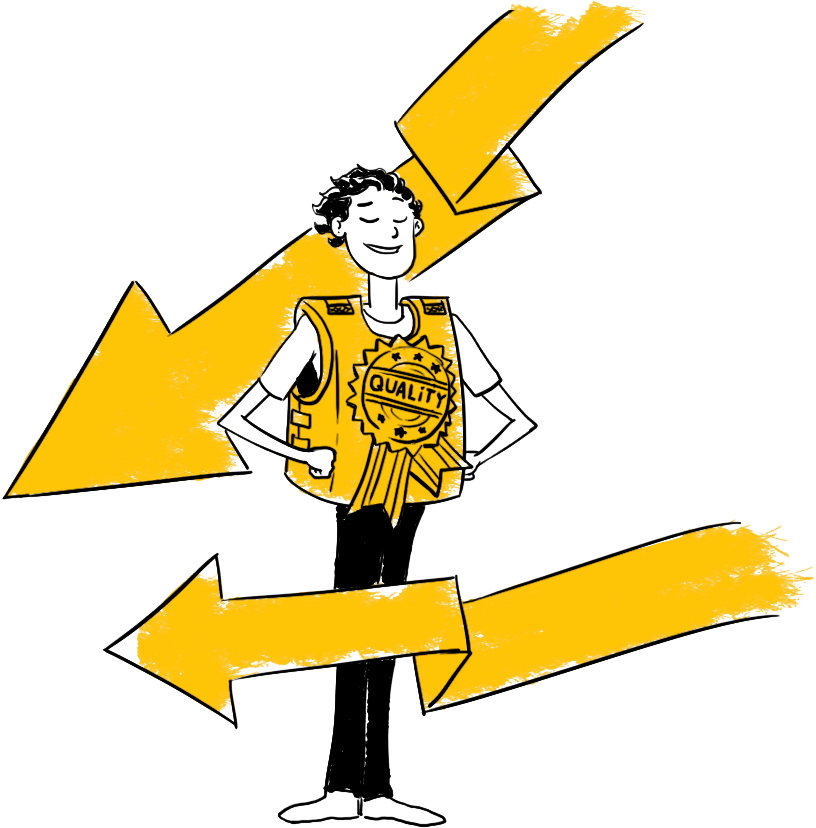 Ilustração controle de qualidade
