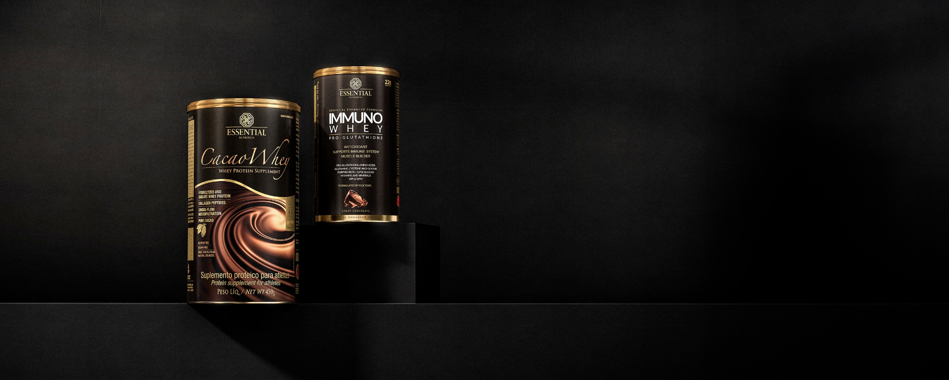 Lata Cacao Whey e lata Immuno Whey