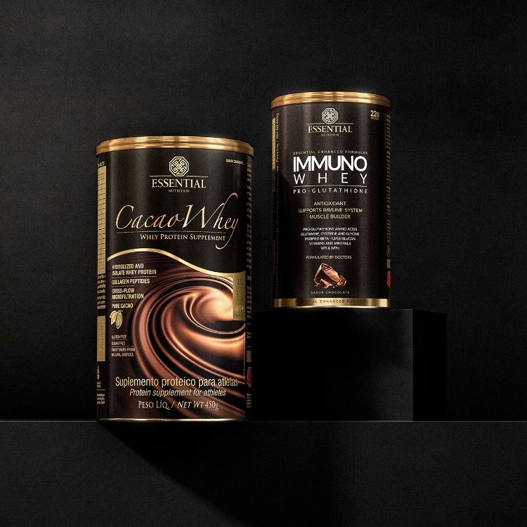 Lata Cacao Whey e lata Immuno Whey