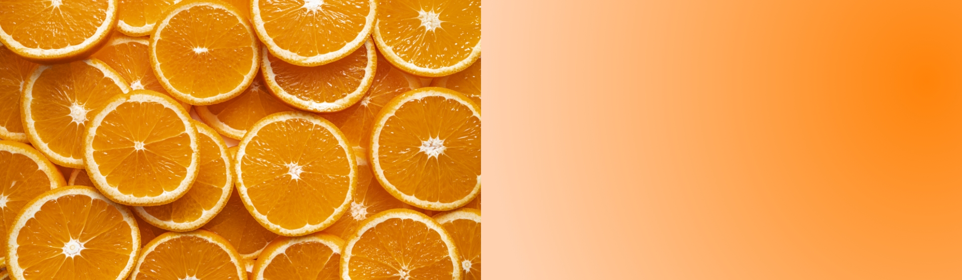 Fundo laranja com fatias de laranja dispostas de forma harmoniosa, criando um visual vibrante e refrescante.