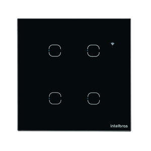 Interruptor Smart Wi-Fi Touch 4 teclas EWS 1004 Preto Intelbras