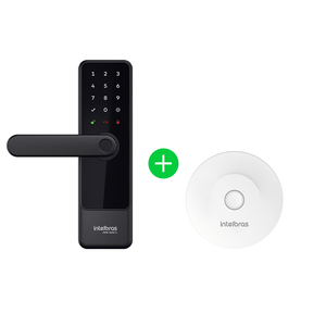 Kit Fechadura Inteligente de Embutir MFD 3000 D com Hub MCA 1002 Intelbras